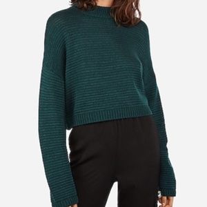 Long Sleeve Mock Neck Boxy Knit Crop Sweater